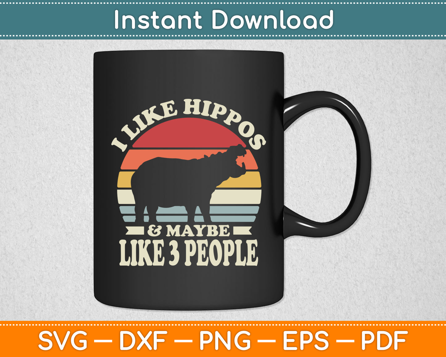 I Like Hippos And Maybe Like 3 People Hippopotamus Svg Png Dxf Cutting File