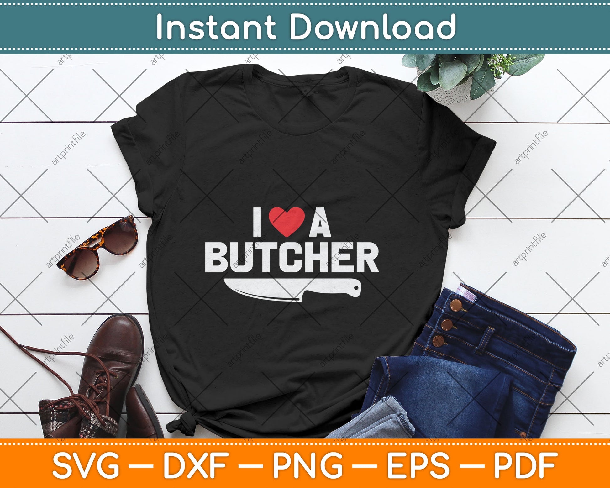 I Love A Butcher Fathers Day Svg Digital Cutting File