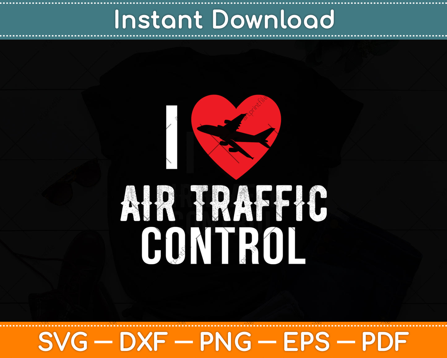 I Love Air Traffic Controller Svg Digital Cutting File