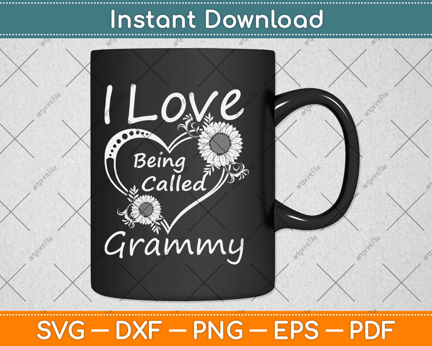 I Love Being Called Grammy Sunflower Heart Svg Digital Cutting File