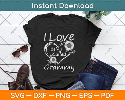 I Love Being Called Grammy Sunflower Heart Svg Digital Cutting File