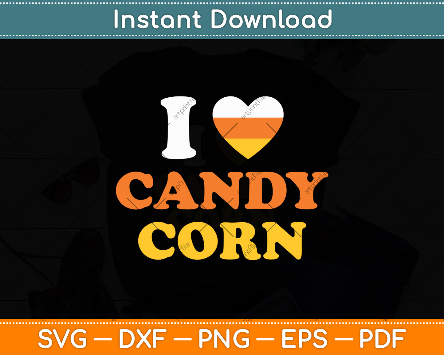 I Love Candy Corn Svg Digital Cutting File