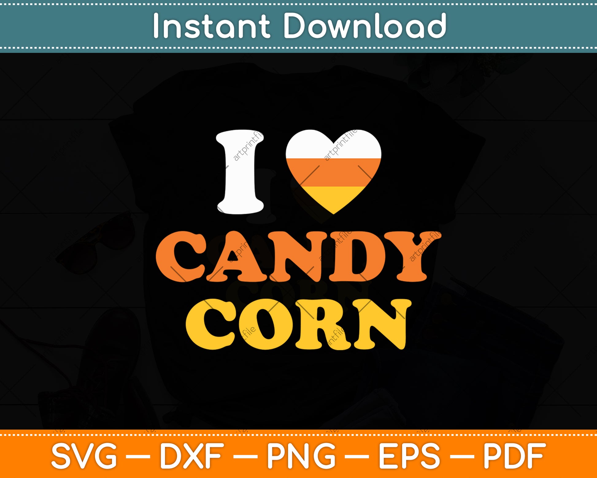 I Love Candy Corn Svg Digital Cutting File