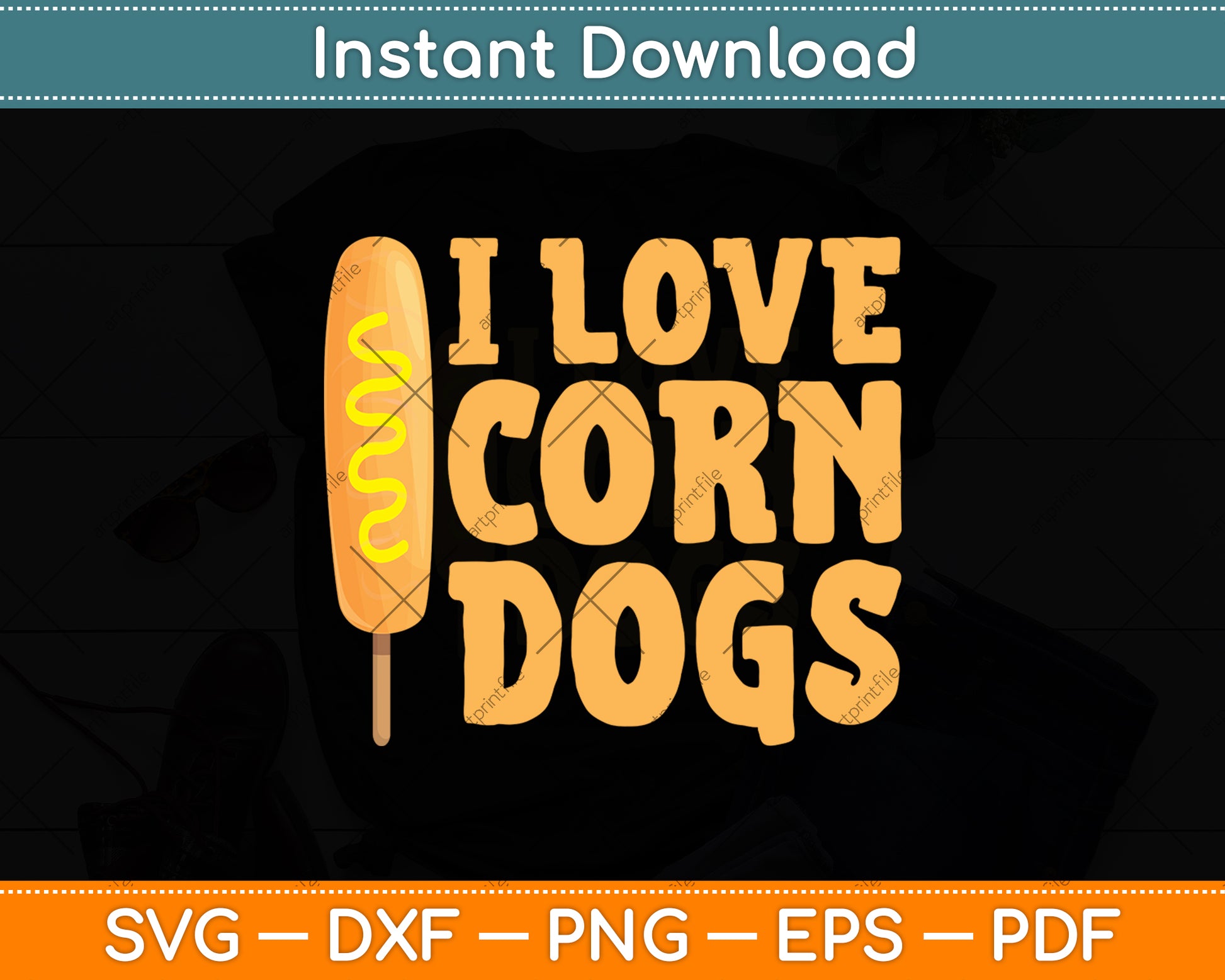I Love Corn Dogs Svg Digital Cutting File