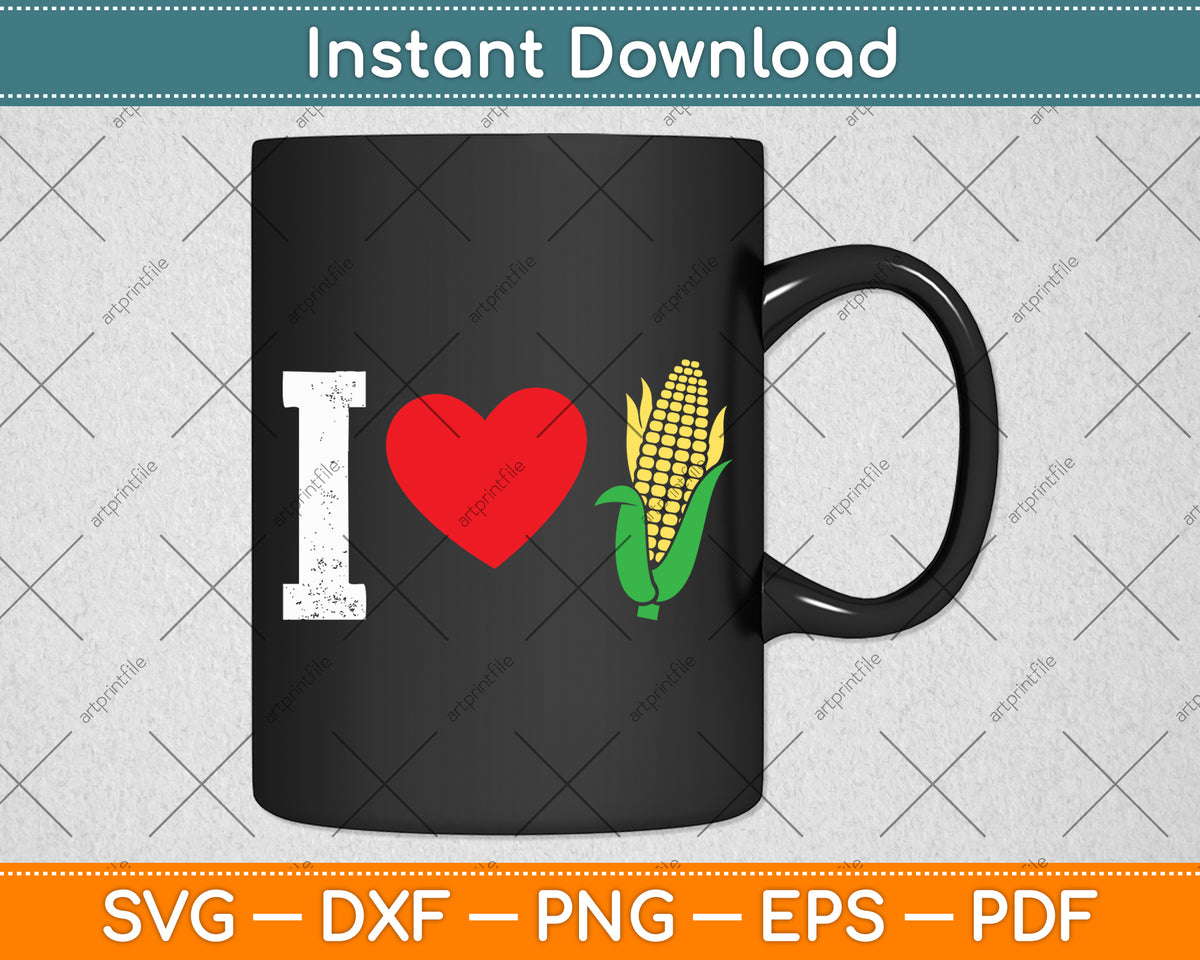 I Love Corn Svg Digital Cutting File