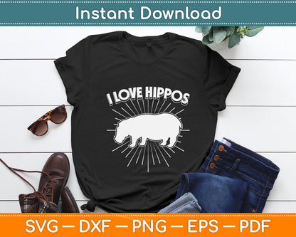 I Love Hippos Hippopotamus Svg Png Dxf Digital Cutting File