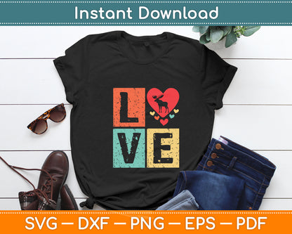 I Love Moose Animal Lover Valentine's Day Moose Svg Digital Cutting File