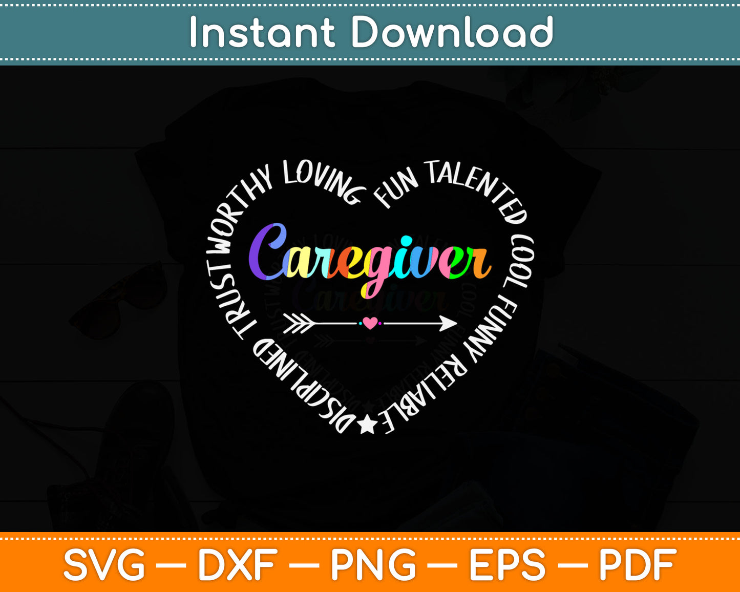 I Love My Caregiverlife Svg Design Digital Cutting File