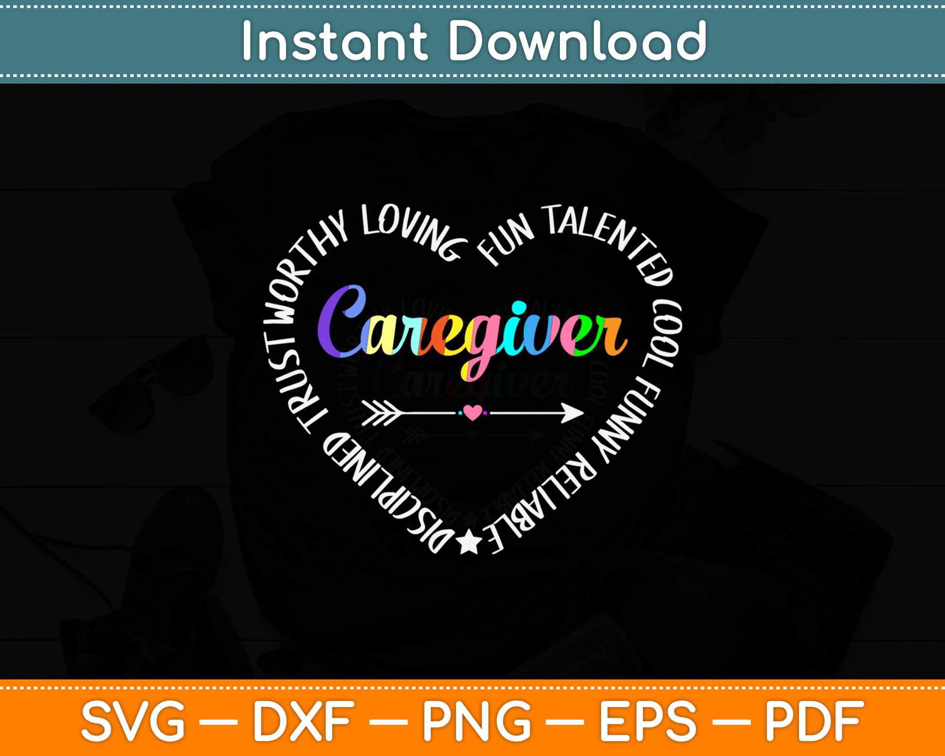 I Love My Caregiverlife Svg Design Digital Cutting File