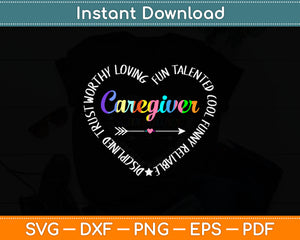 I Love My Caregiverlife Svg Design Digital Cutting File