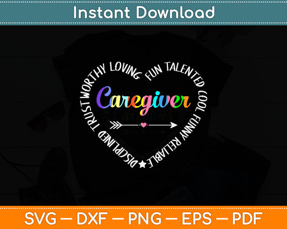 I Love My Caregiverlife Svg Design Digital Cutting File