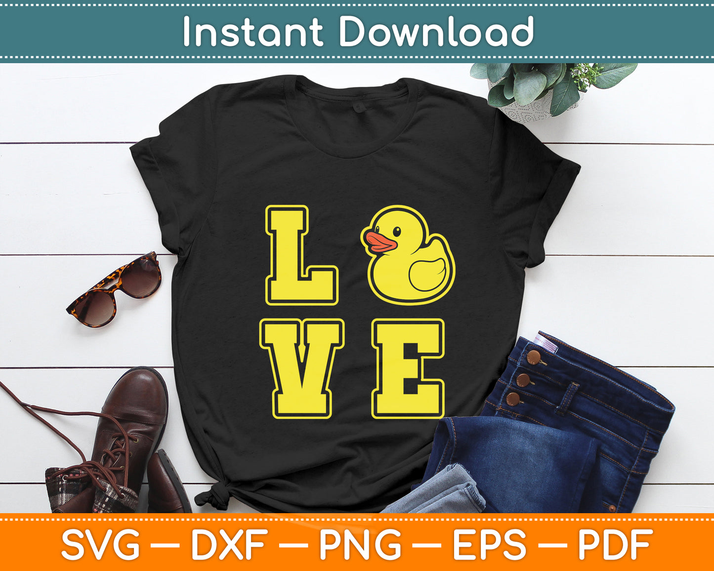 I Love Rubber Ducks Duck Loving Svg Png Dxf Digital Cutting File