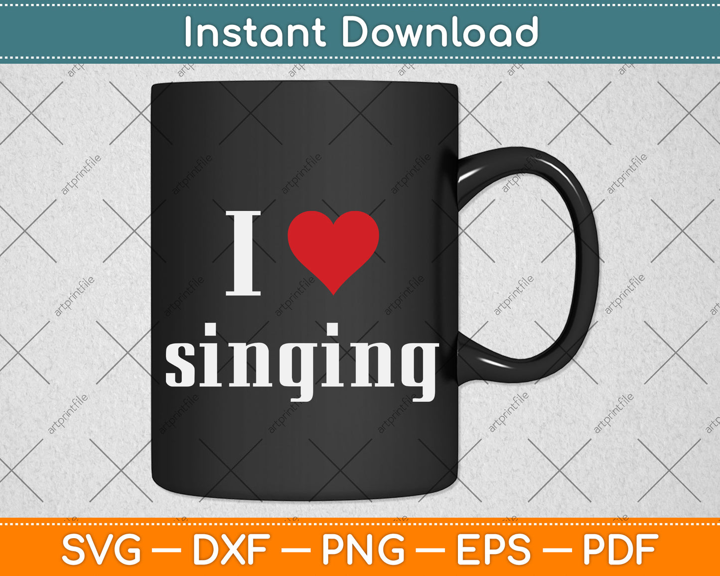 I Love Singing Svg Png Dxf Digital Cutting File