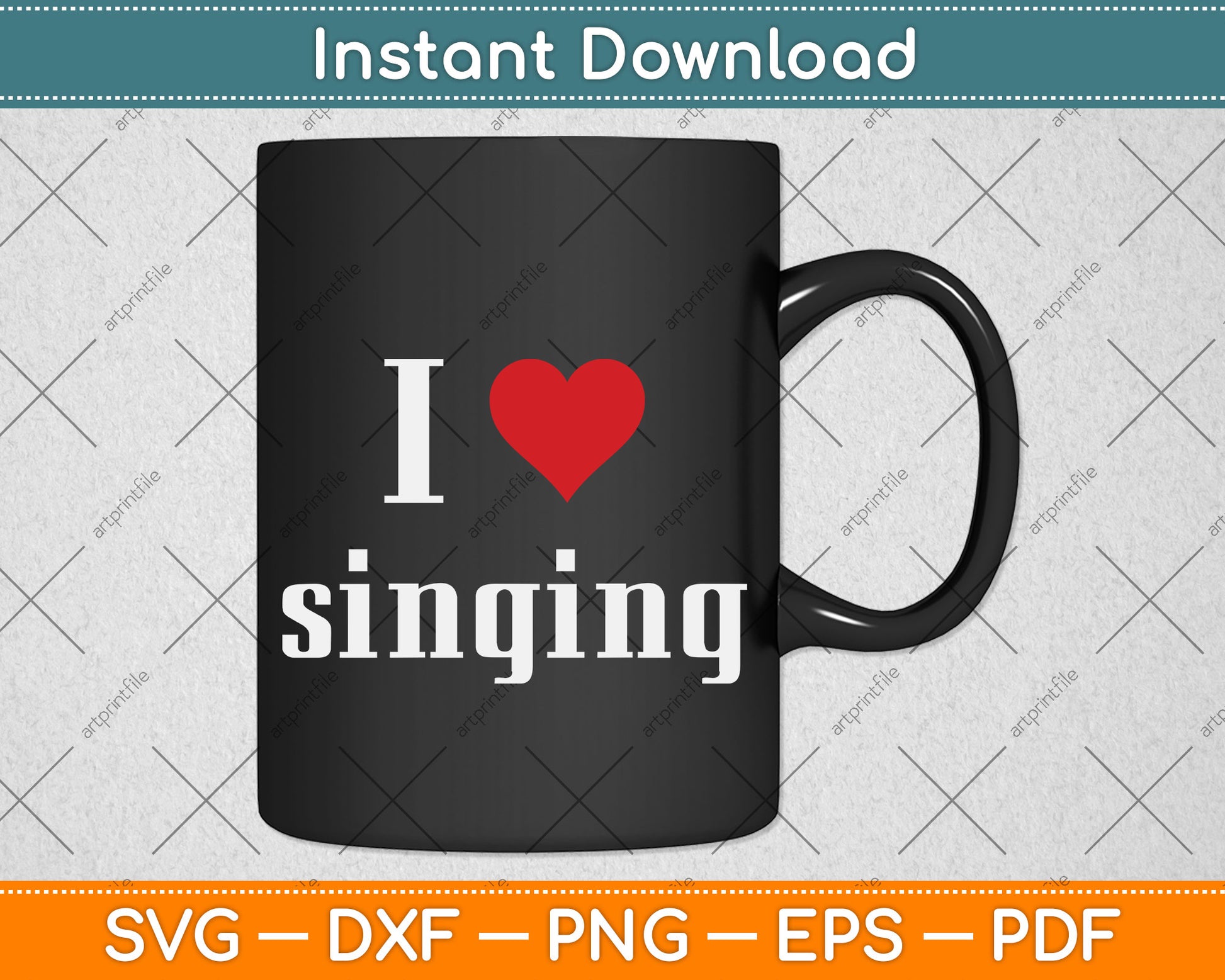 I Love Singing Svg Png Dxf Digital Cutting File