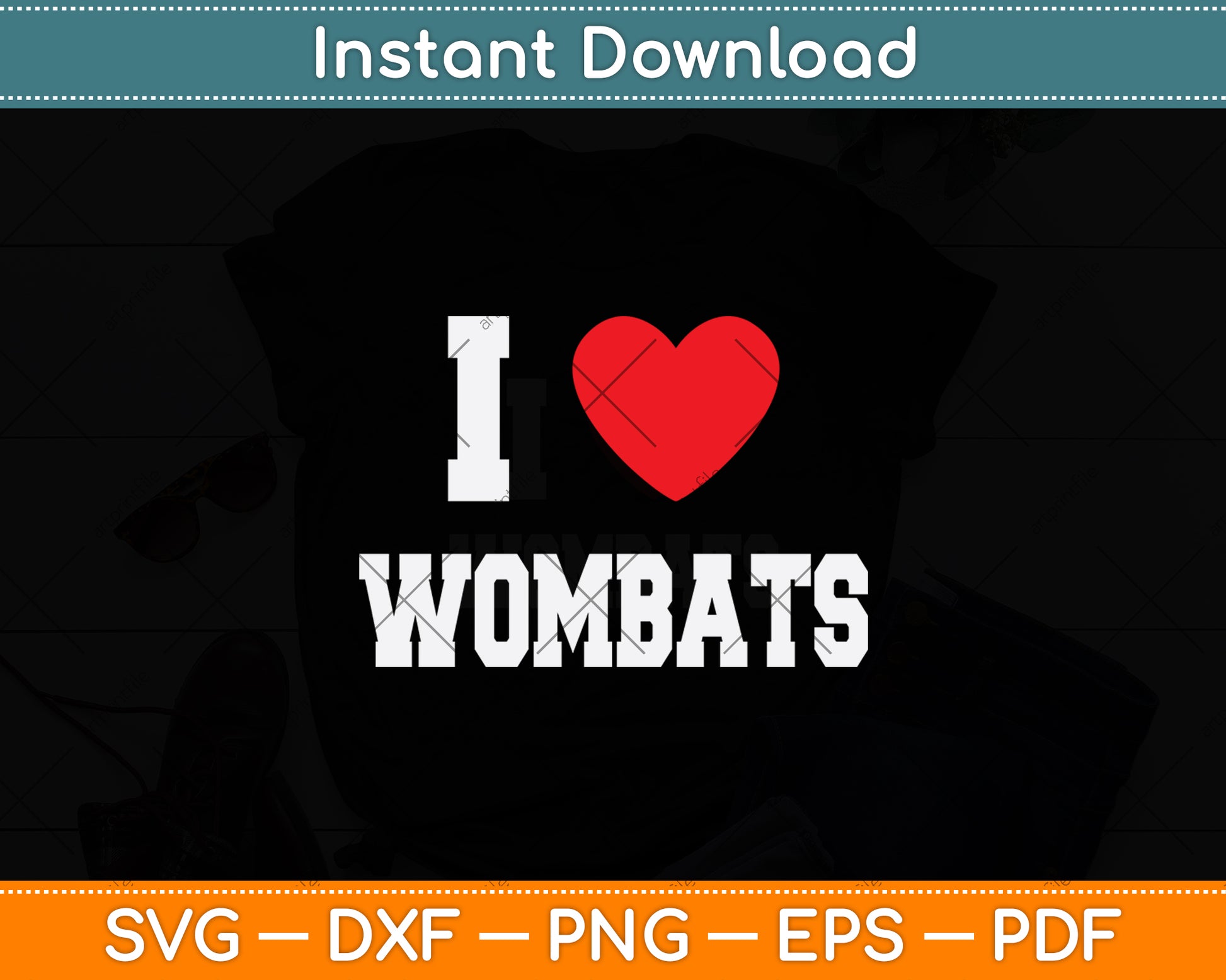 I Love Wombats Svg Png Dxf Digital Cutting File