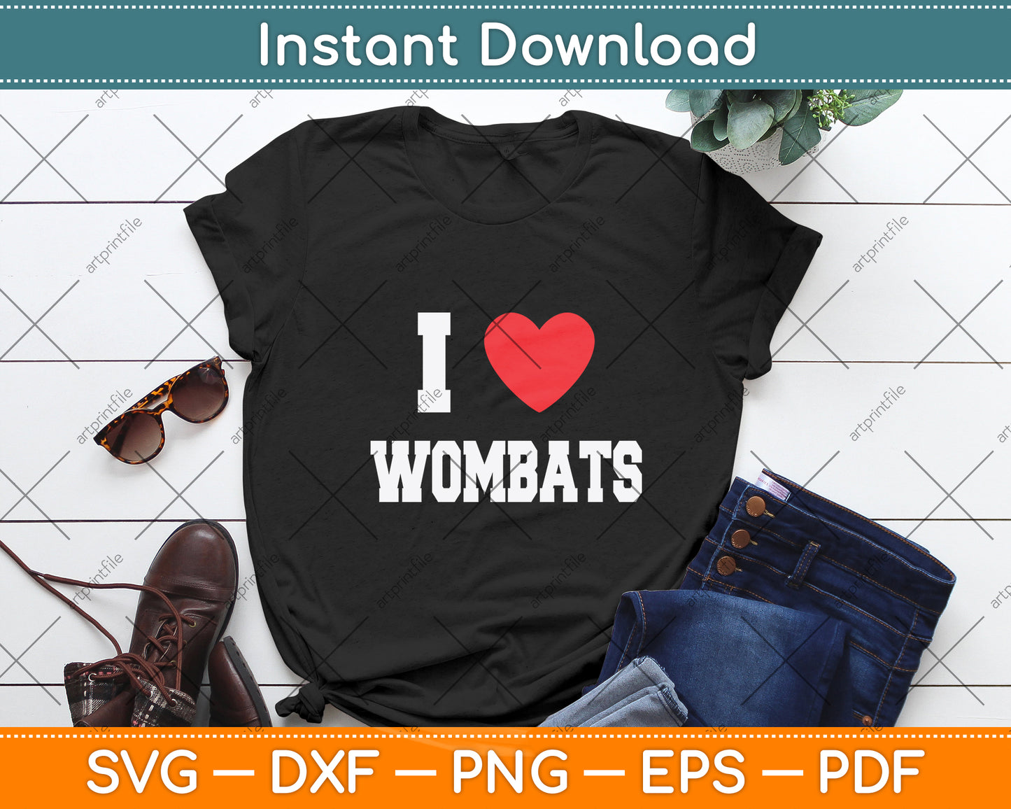 I Love Wombats Svg Png Dxf Digital Cutting File