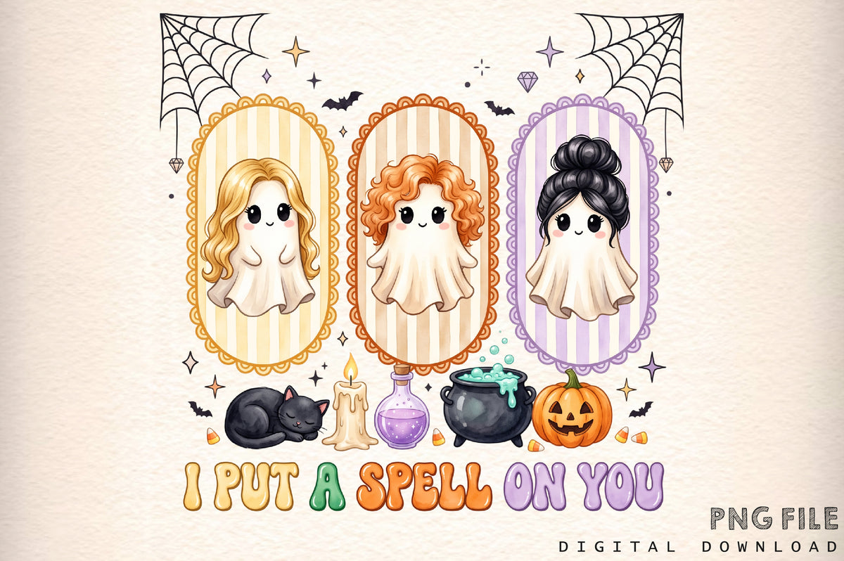 I Put A Spell On You Halloween Ghost PNG