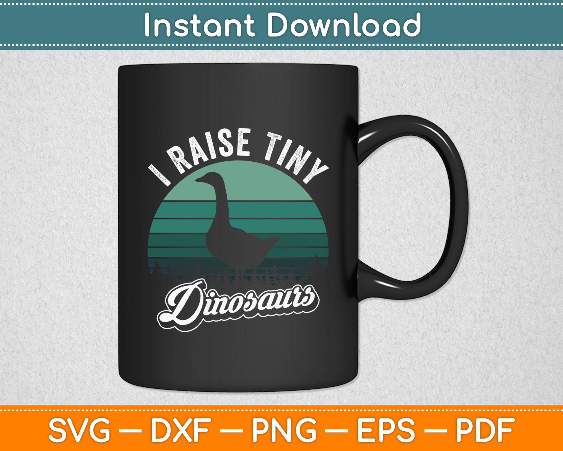 I Raise Tiny Dinosaurs Duck Vintage Retro Duck Svg Png Dxf Digital Cutting File