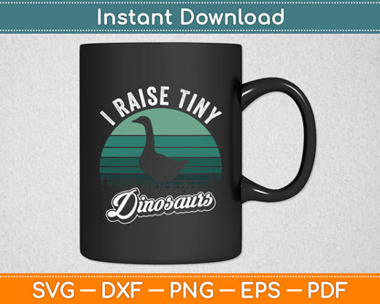 I Raise Tiny Dinosaurs Duck Vintage Retro Duck Svg Png Dxf Digital Cutting File