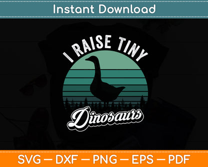 I Raise Tiny Dinosaurs Duck Vintage Retro Duck Svg Png Dxf Digital Cutting File