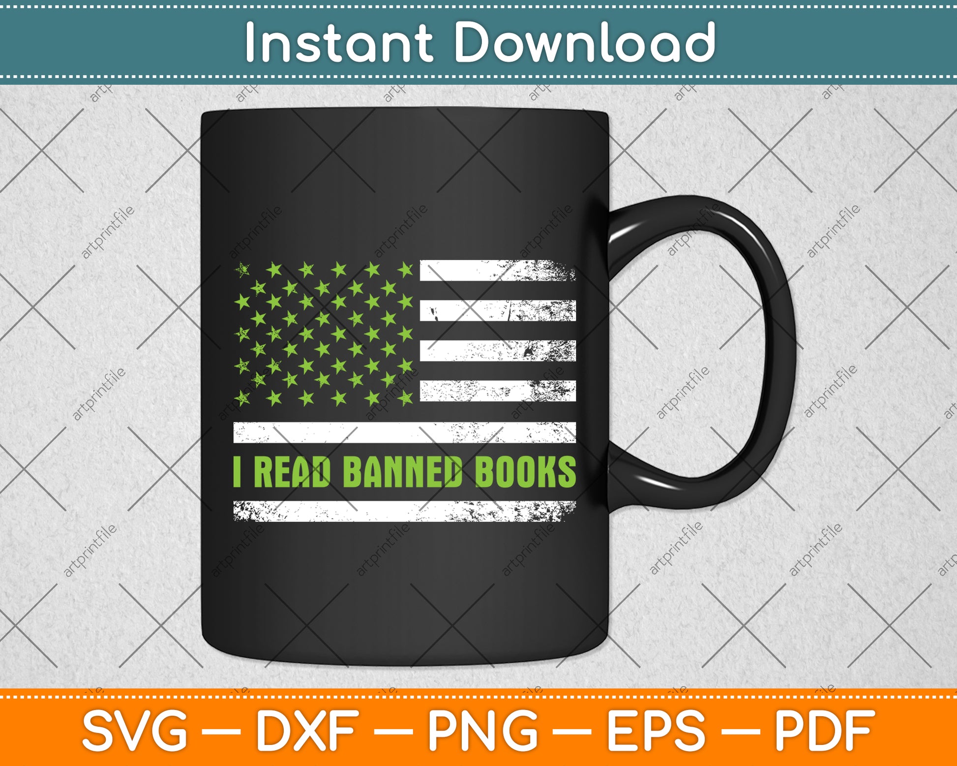 I Read Banned Books Retro Usa Flag Svg Digital Cutting File