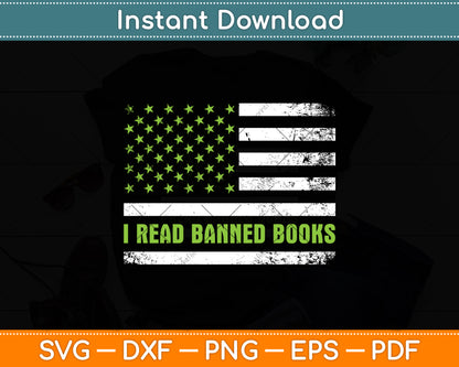 I Read Banned Books Retro Usa Flag Svg Digital Cutting File