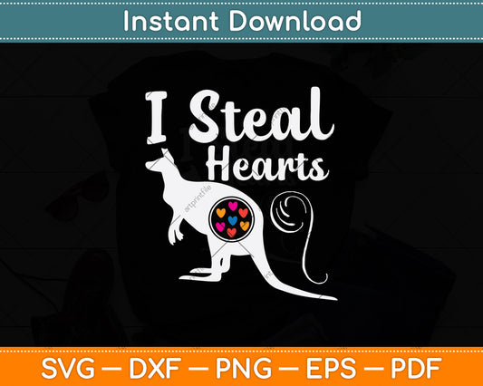 I Steal Hearts Kangaroo Svg Png Dxf Digital Cutting File