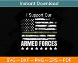 I Support Armed Forces USA Flag Svg Digital Cutting File