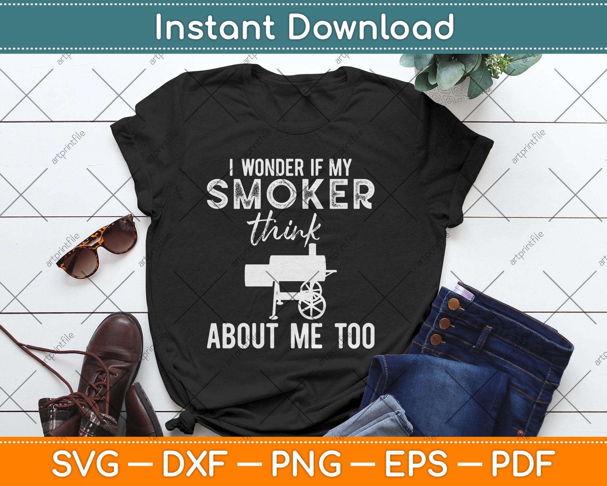 I Wonder If My Smoker Think About Me Too Funny BBQ Svg Digital Cutting File