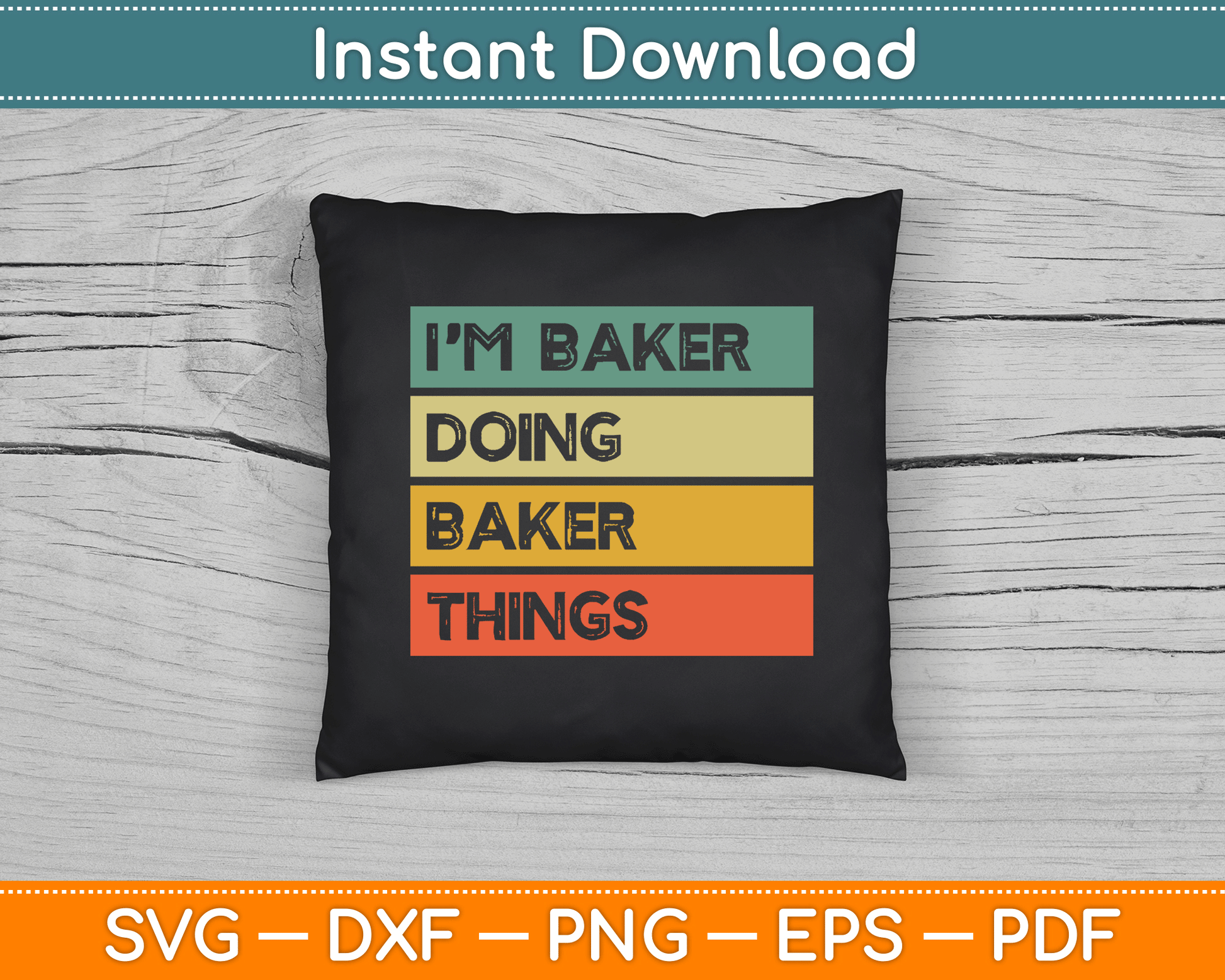 Baker doing baker things SVG file for baking hobby lovers and DIY crafts