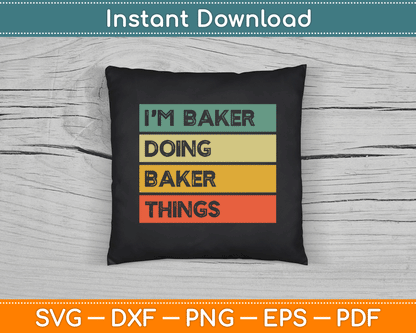 Baker doing baker things SVG file for baking hobby lovers and DIY crafts