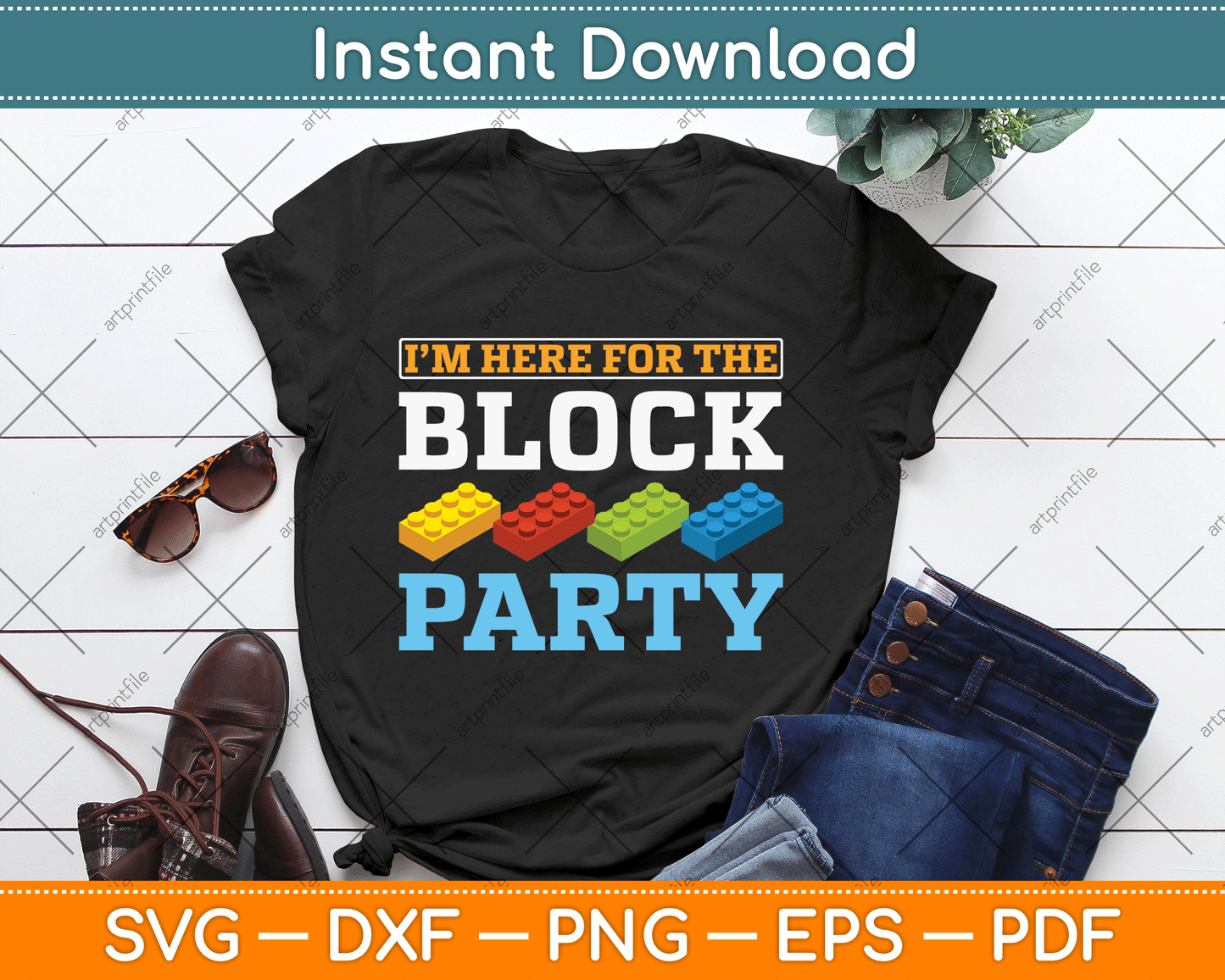 I’m Here For The Block Party Master Builder SVG Digital Cutting File