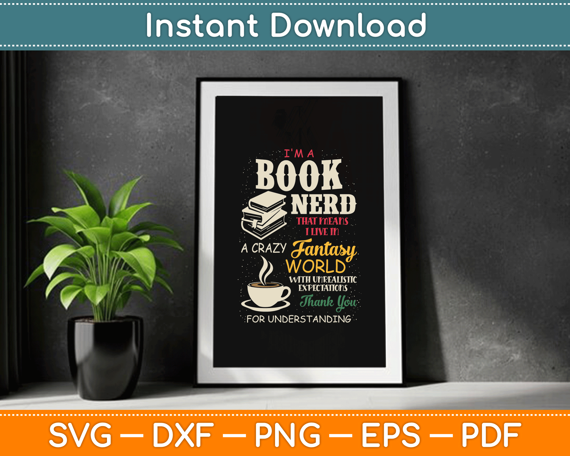 I'm a Book Nerd Book Lover Literature SVG Digital Cutting File
