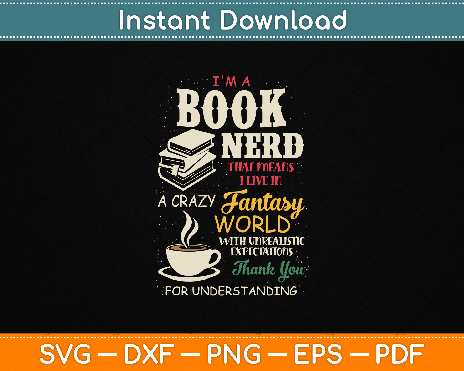 I'm a Book Nerd Book Lover Literature SVG Digital Cutting File