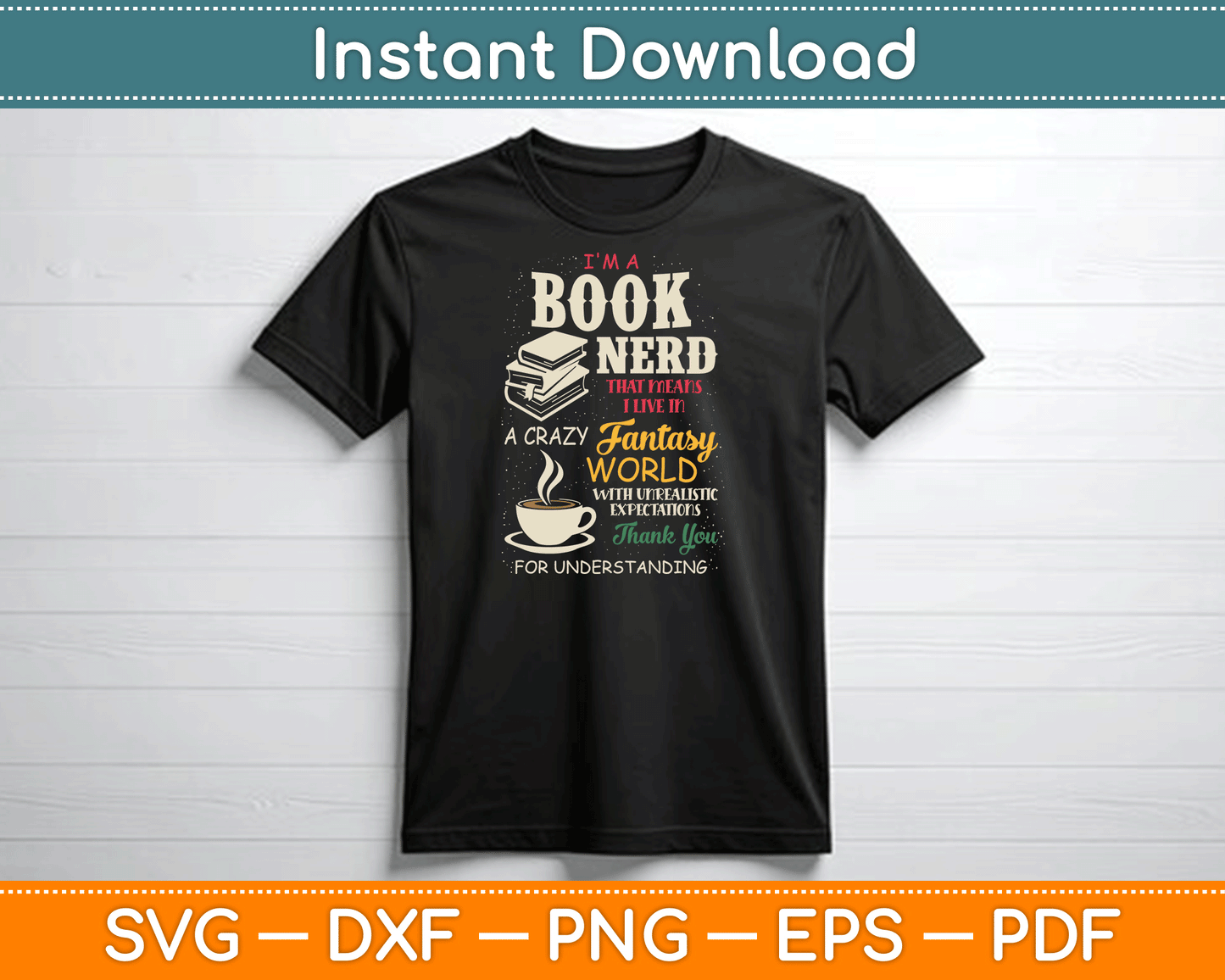 I'm a Book Nerd Book Lover Literature SVG Digital Cutting File