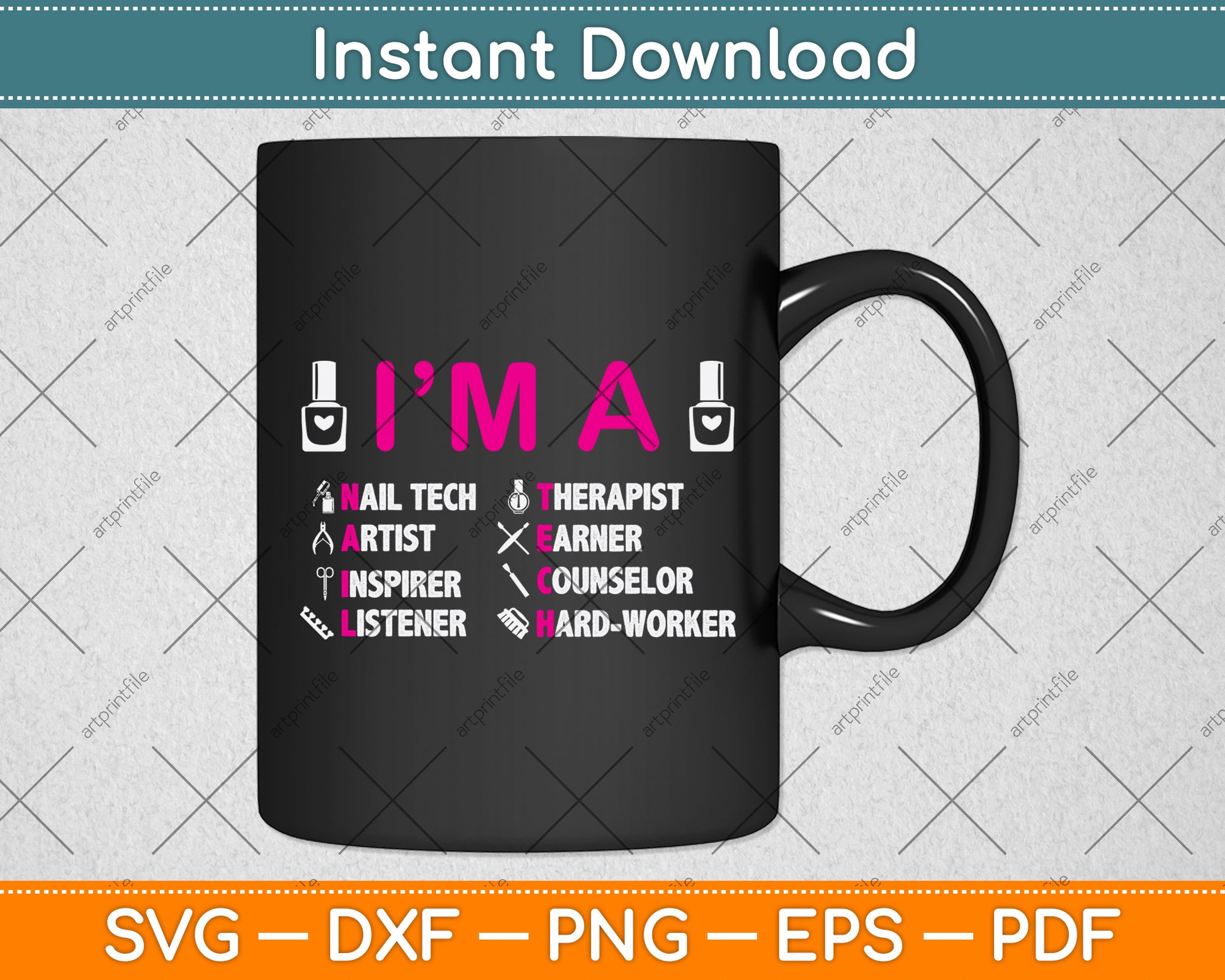 I’m A Nail Tech Manicurist Svg Png Dxf Digital Cutting File