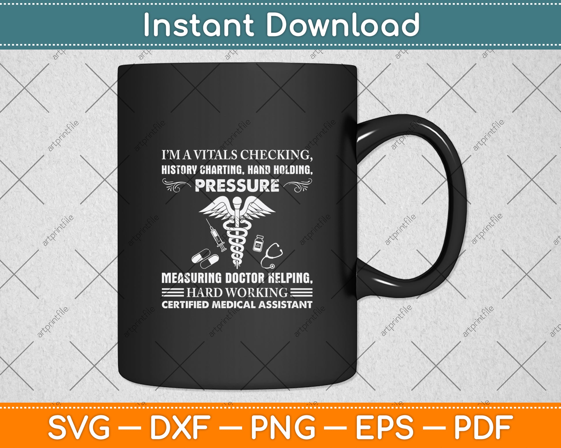 I’m A Vitals Checking History Charting Hand Nurse Svg Png Dxf Digital Cutting File