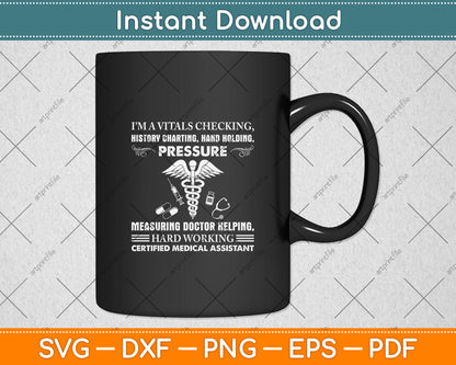 I’m A Vitals Checking History Charting Hand Nurse Svg Png Dxf Digital Cutting File