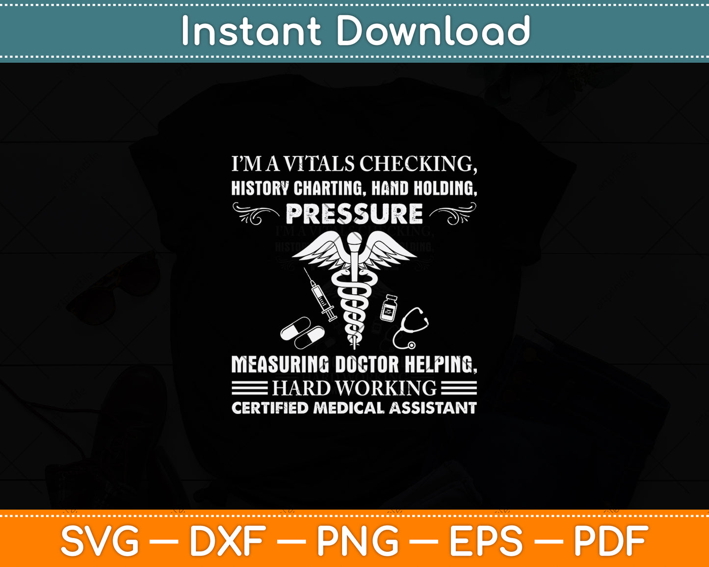 I’m A Vitals Checking History Charting Hand Nurse Svg Png Dxf Digital Cutting File