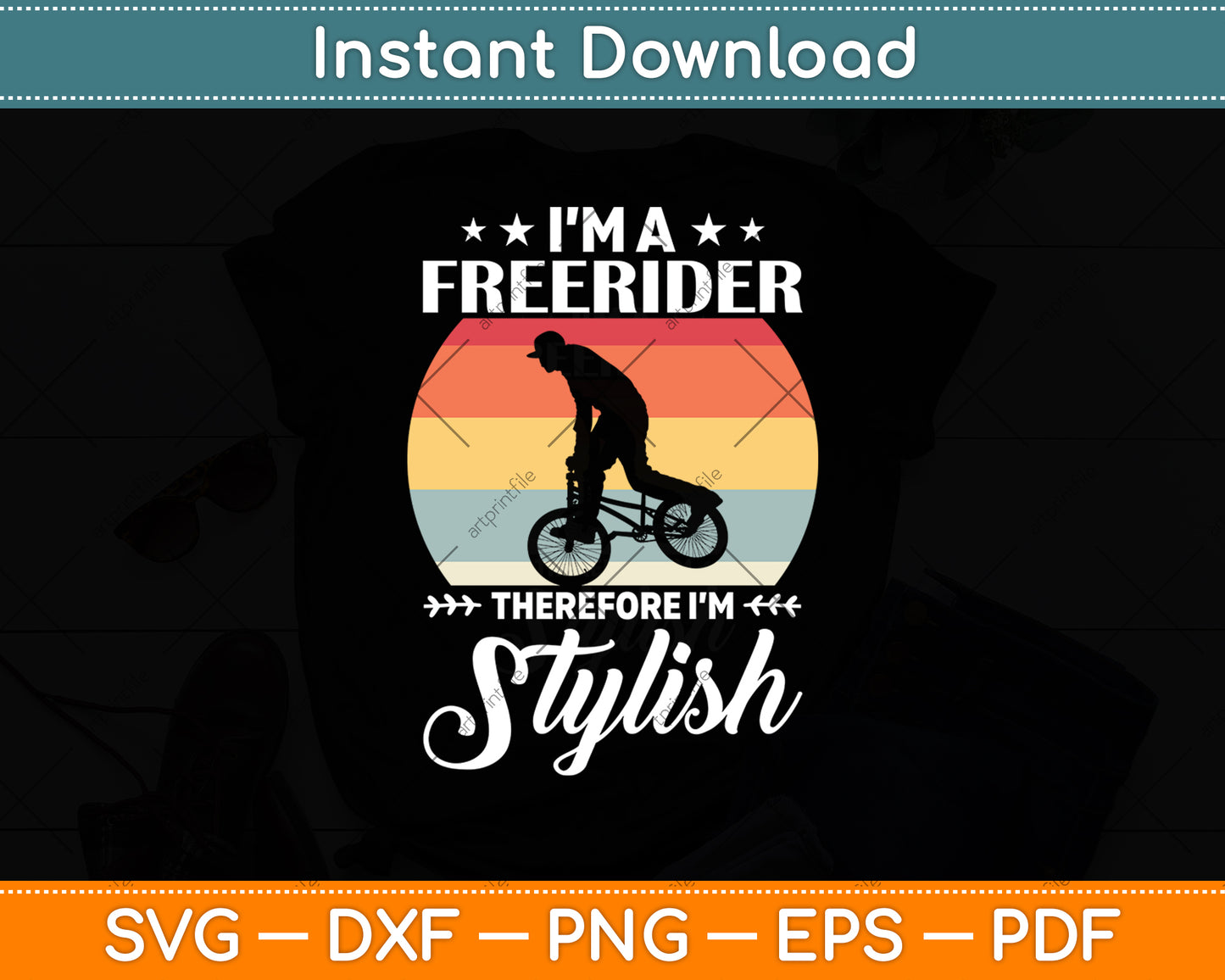 I’m Freerider Therefore I’m Stylish Cycling Svg Digital Cutting File