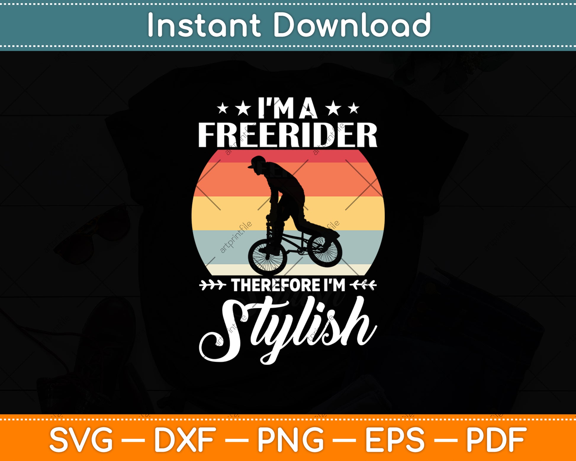 I’m Freerider Therefore I’m Stylish Cycling Svg Digital Cutting File