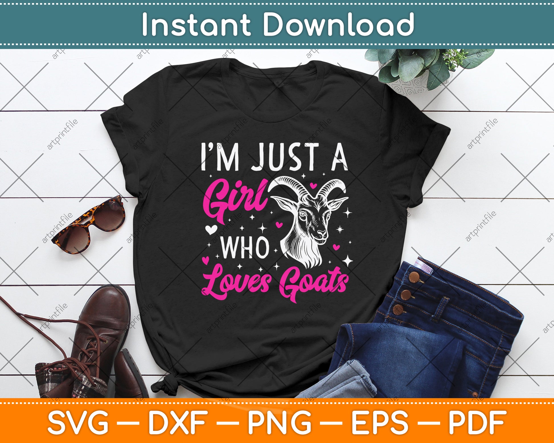 I'm Just A Girl Who Loves Goats Svg Digital Cutting File
