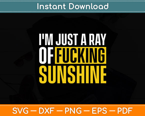 I'm Just a Ray of Fucking Sunshine Sarcastic Funny Svg Digital Cutting File