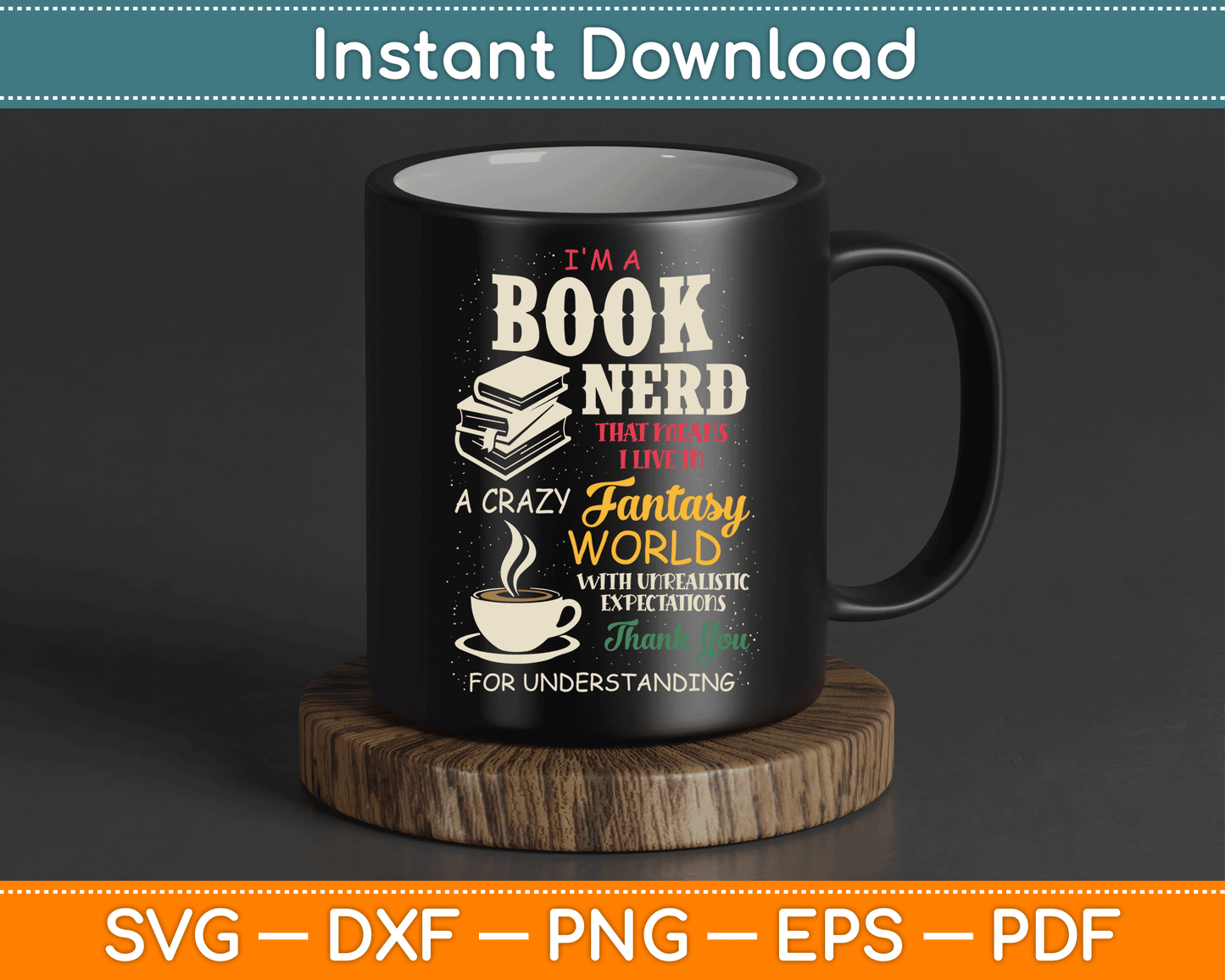 I'm a Book Nerd Book Lover Literature SVG Digital Cutting File