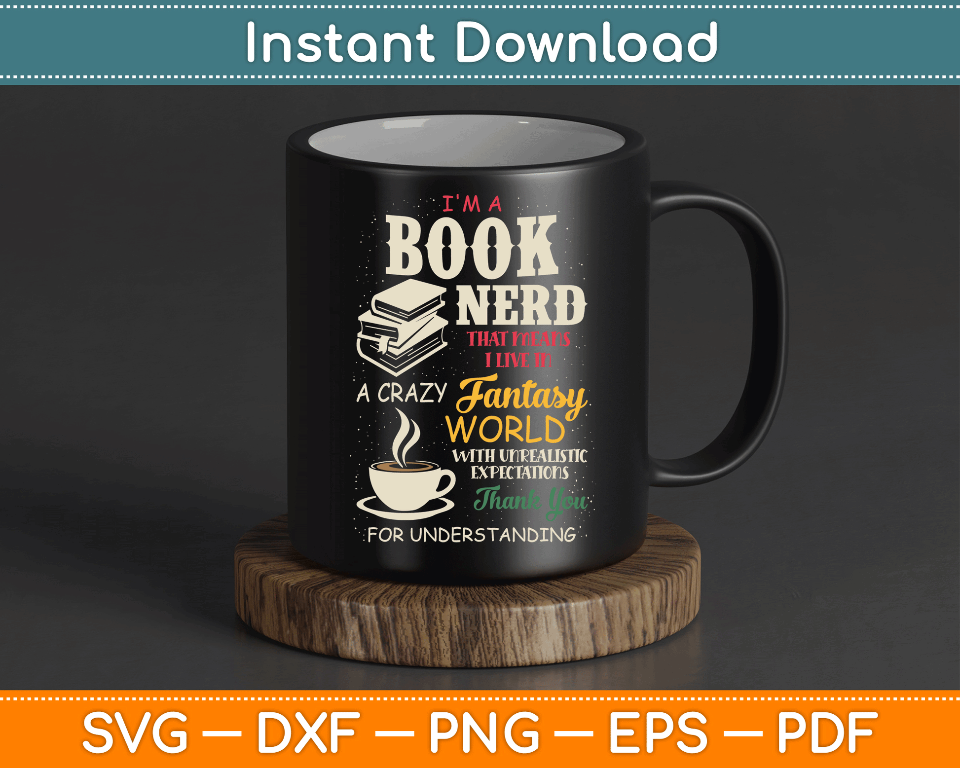 I'm a Book Nerd Book Lover Literature SVG Digital Cutting File