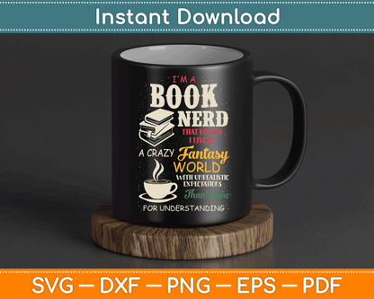 I'm a Book Nerd Book Lover Literature SVG Digital Cutting File