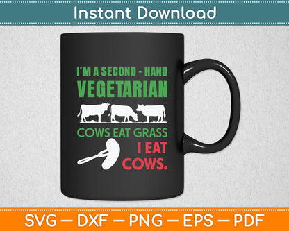 I'm a Second Hand Vegetarian Cows World Vegetarian Day Svg Digital Cutting File