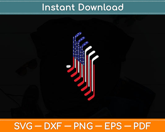 Ice Hockey American Hockey Flag Sport Player Gift Svg Digital Cutting File