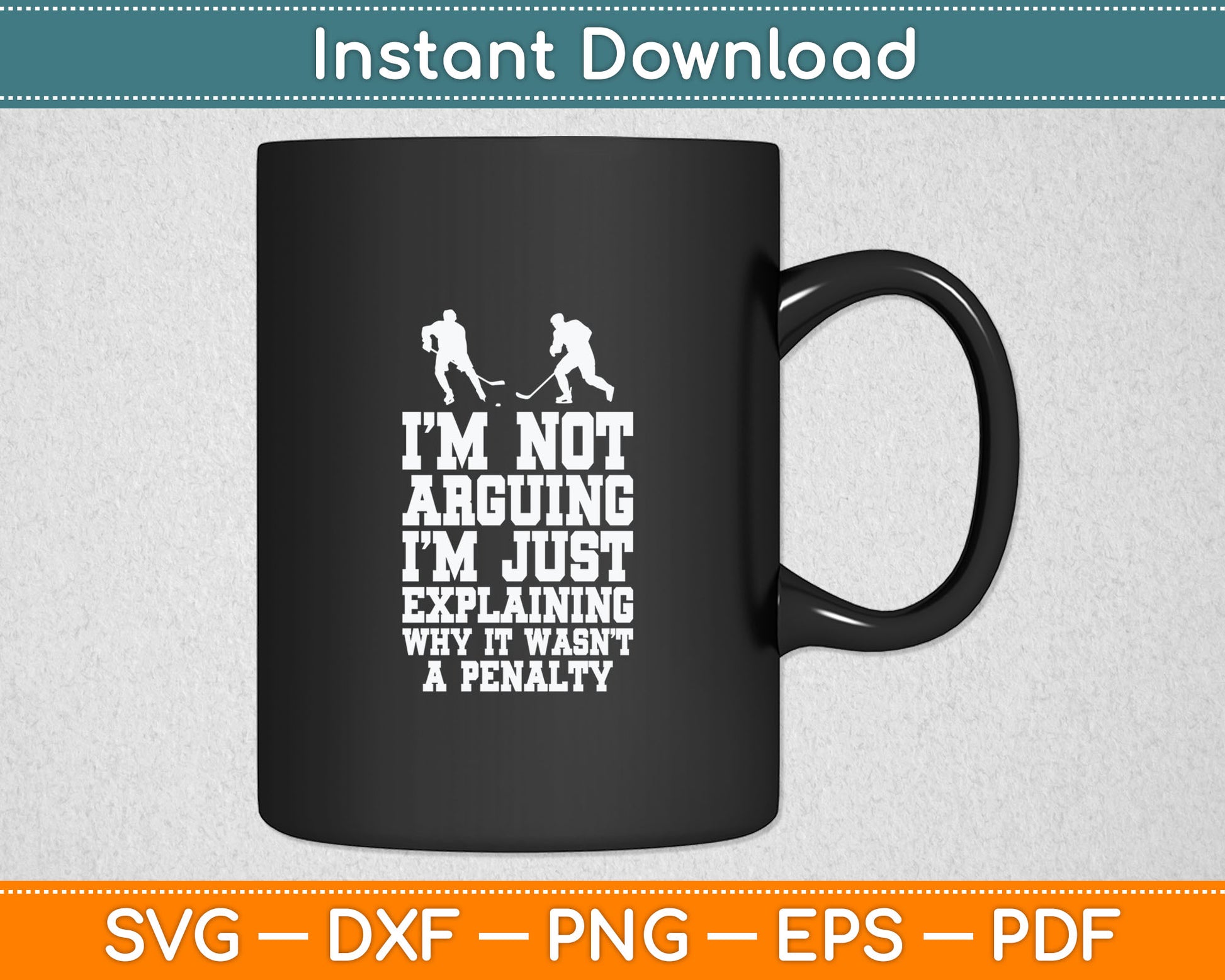 Ice Hockey Player Arguing Penalty Forward Defensemen Funny Svg Digital Cutting File