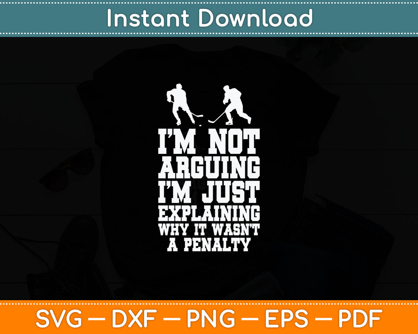 Ice Hockey Player Arguing Penalty Forward Defensemen Funny Svg Digital Cutting File